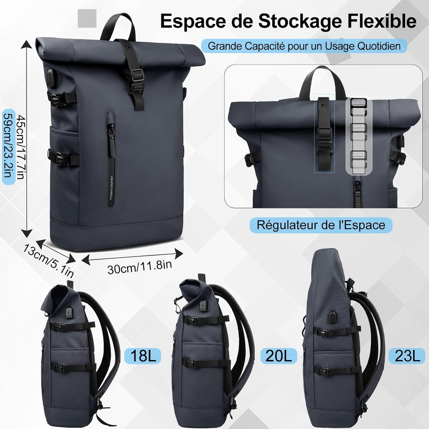 Sac à Dos Anti-Vol avec Port USB
