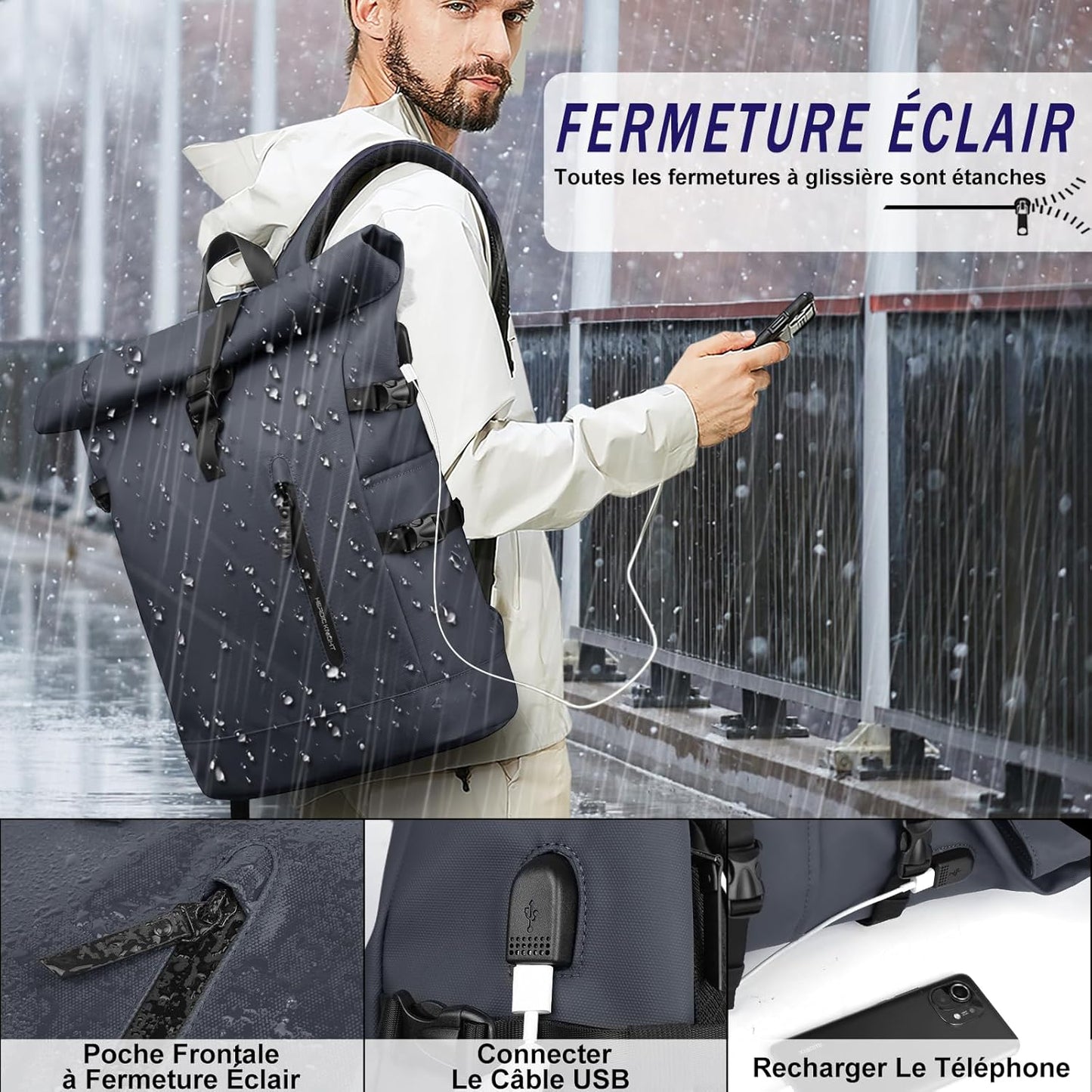 Sac à Dos Anti-Vol avec Port USB