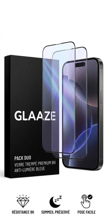 Pack Duo — 2× Verre Trempé Anti-Lumière Bleue pour iPhone
