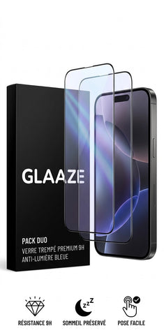 Pack Duo — 2× Verre Trempé Anti-Lumière Bleue pour iPhone
